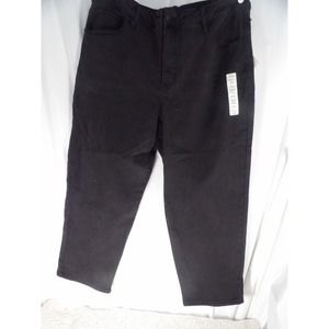 Ava & Viv Womens Black Stretch 5 pocket Design High Rise Straight Jeans Size 22W